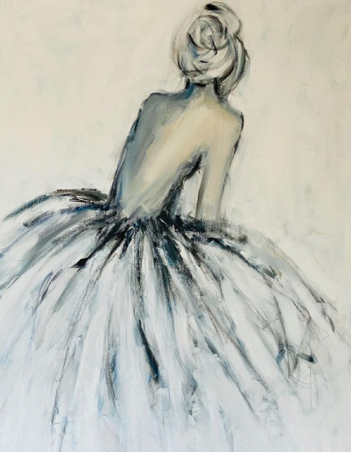 Quiet Ballerina. Art by Holly Irwin, @hollyirwinfineart. #fashionillustration #figurativepainter