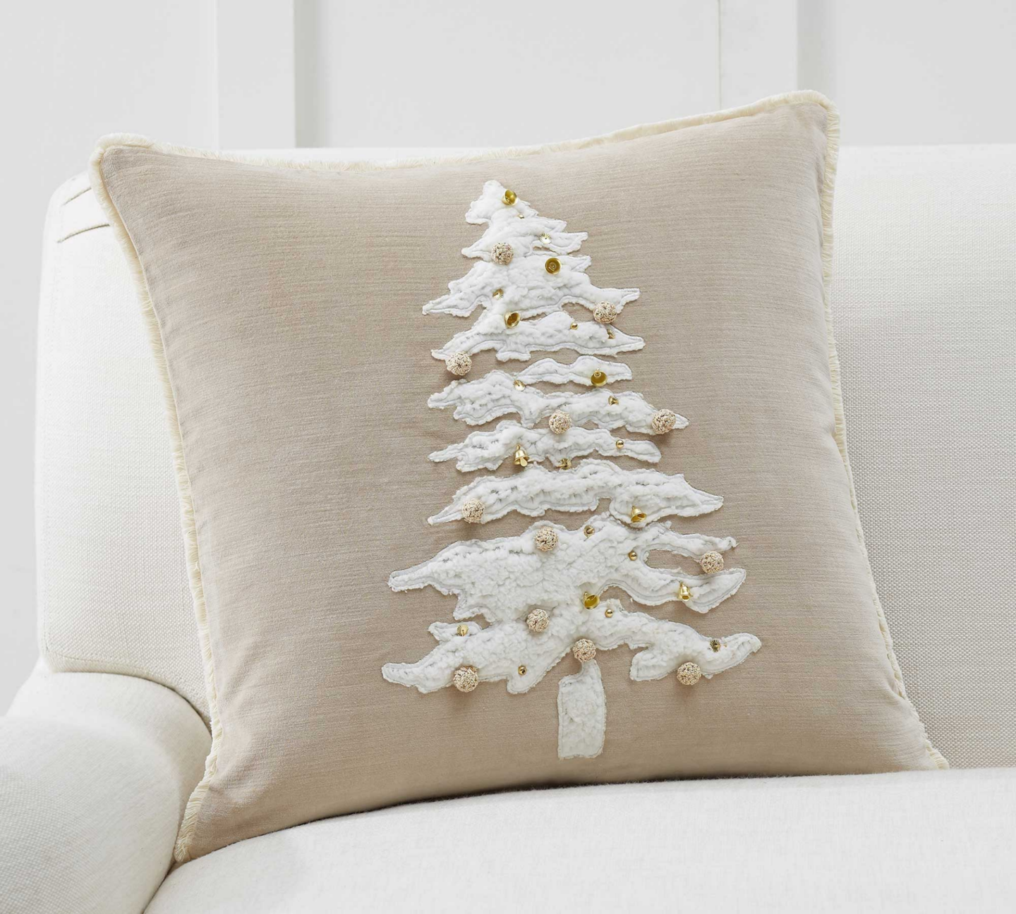 Velvet sherpa tree pillow cover