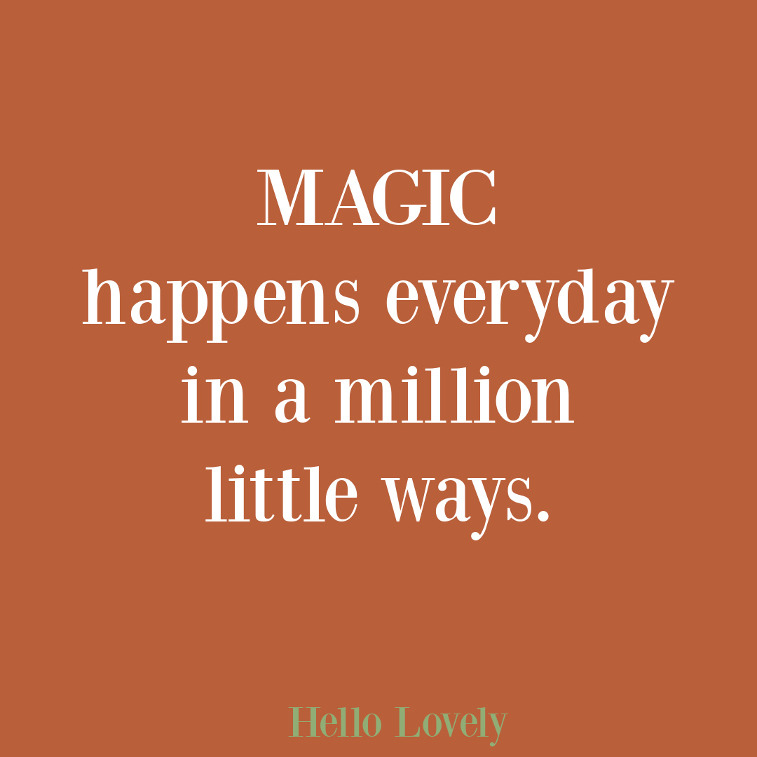 Magic quote on Hello Lovely Studio from Michele. #magicquotes #hopequotes