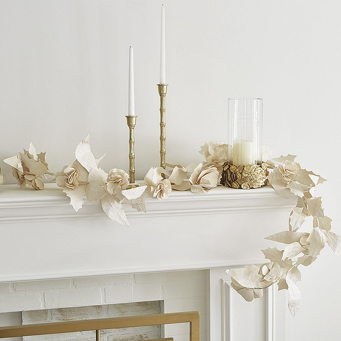 White paper floral garland - Ballard Designs.