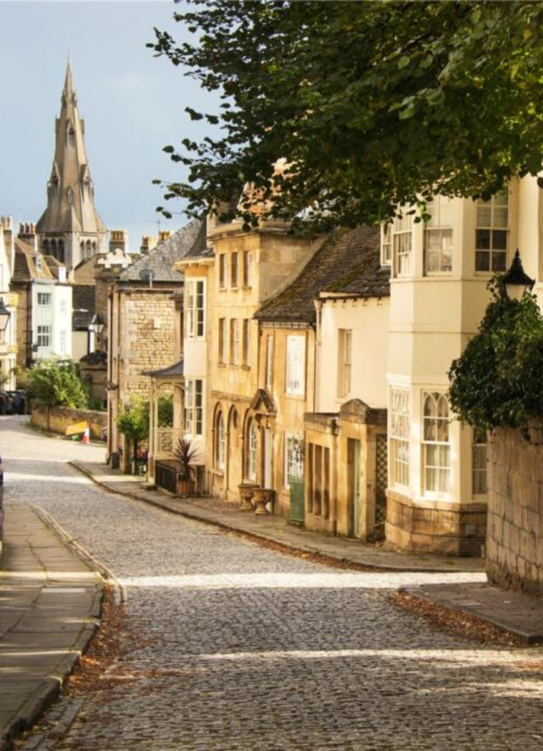 Medieval architecture in Stamford - a beautiful village with historic stone buildings in the UK.