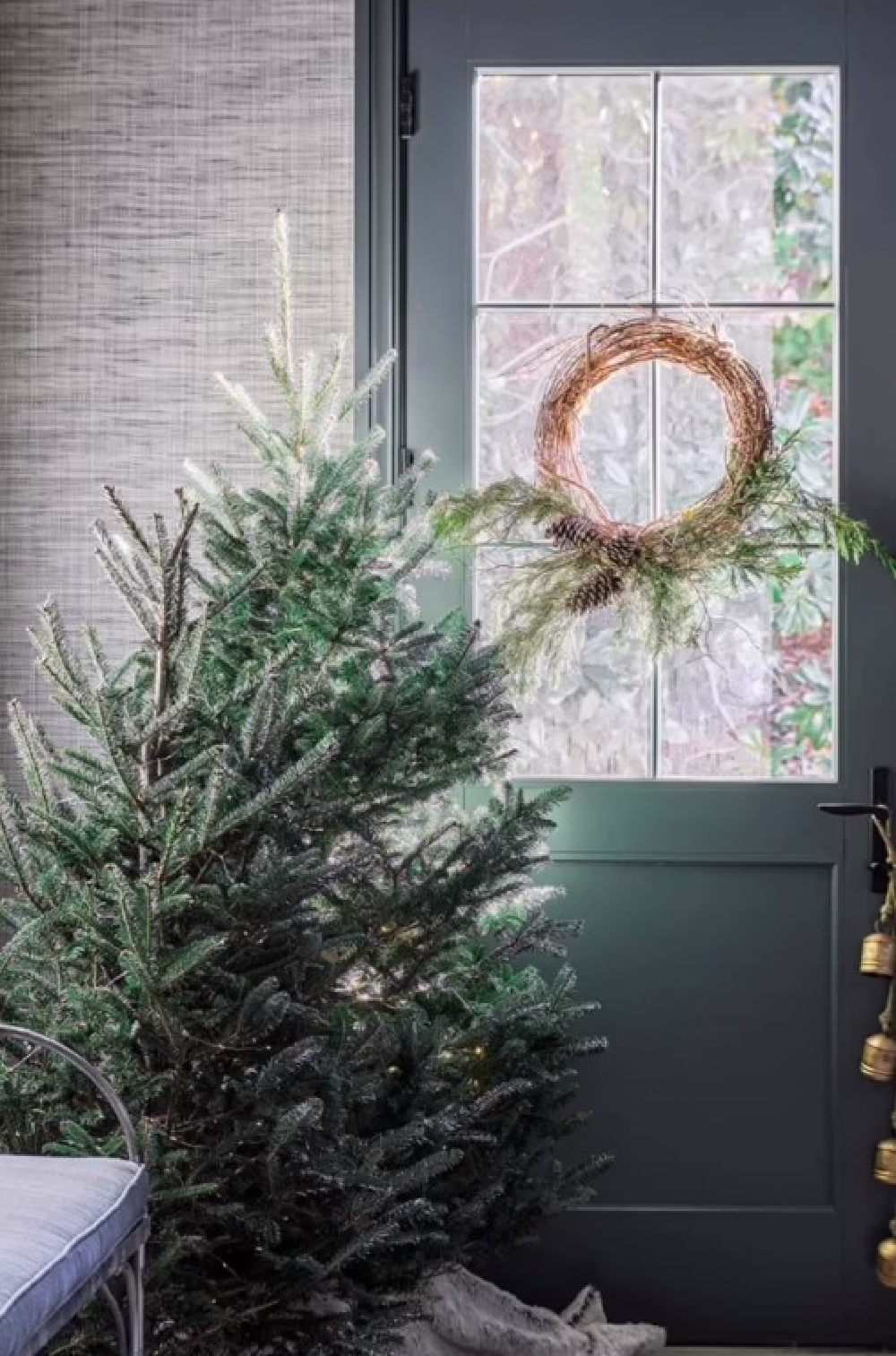 Green door and trim in Atlanta Holiday House 2022 - dhcphoto.