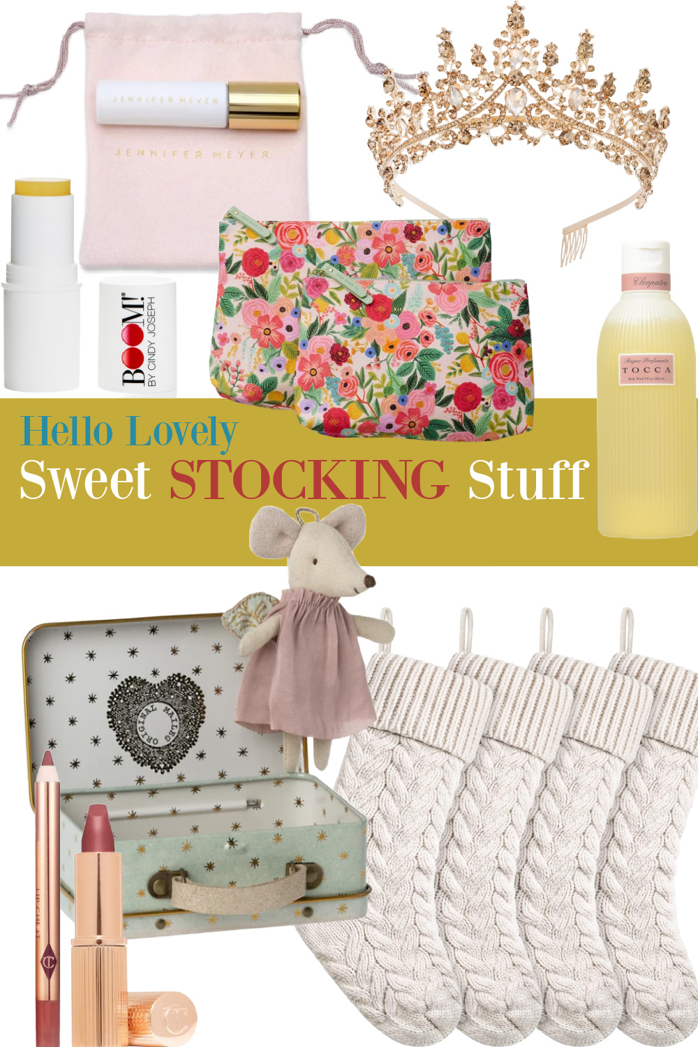 Hello Lovely Sweet Stocking Stuff ideas for Christmas stockings. #stockingstuffers