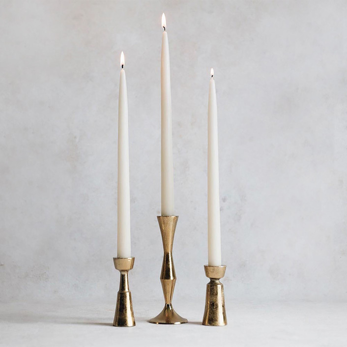 Connected Goods Hand Forged Brass Candlestick from Minted. #brasscandleholder #brasscandlesticks