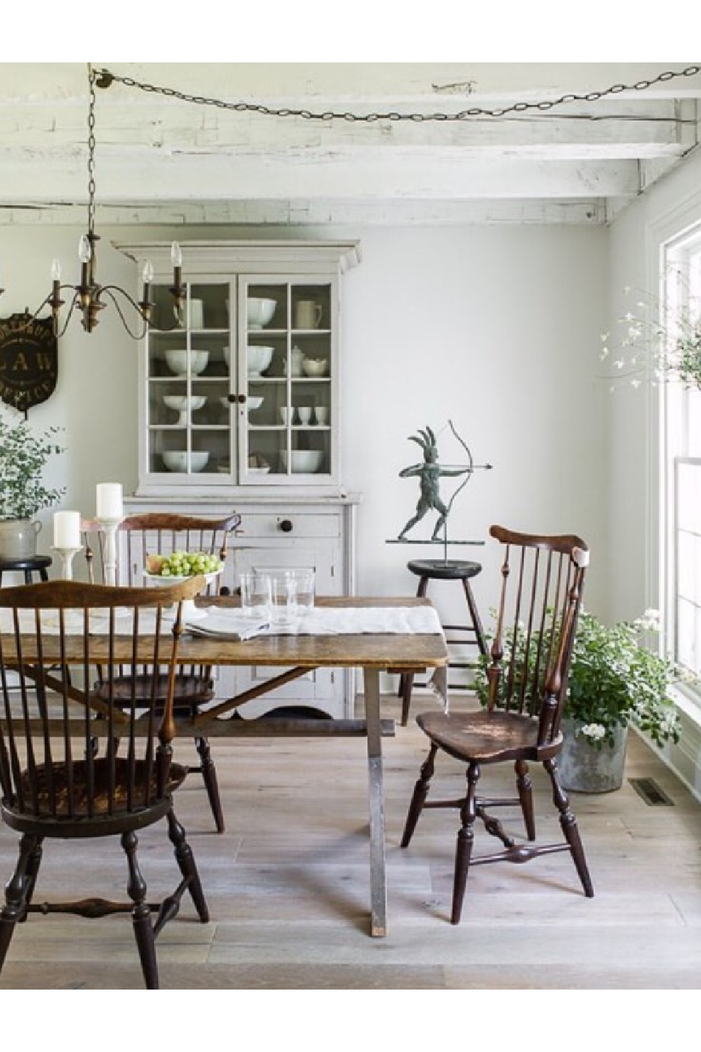 White New England farmhouse - Nancy Fishelson design; Helen Norman photo; styling @jlufkin for Country Living magazine. #americancountry #allwhitedecor