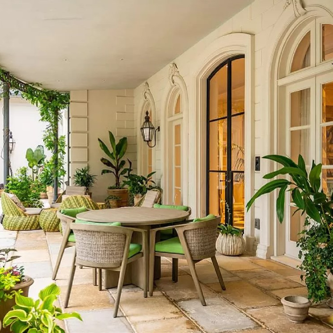 Loggia in a luxurious French chateau in Houston.