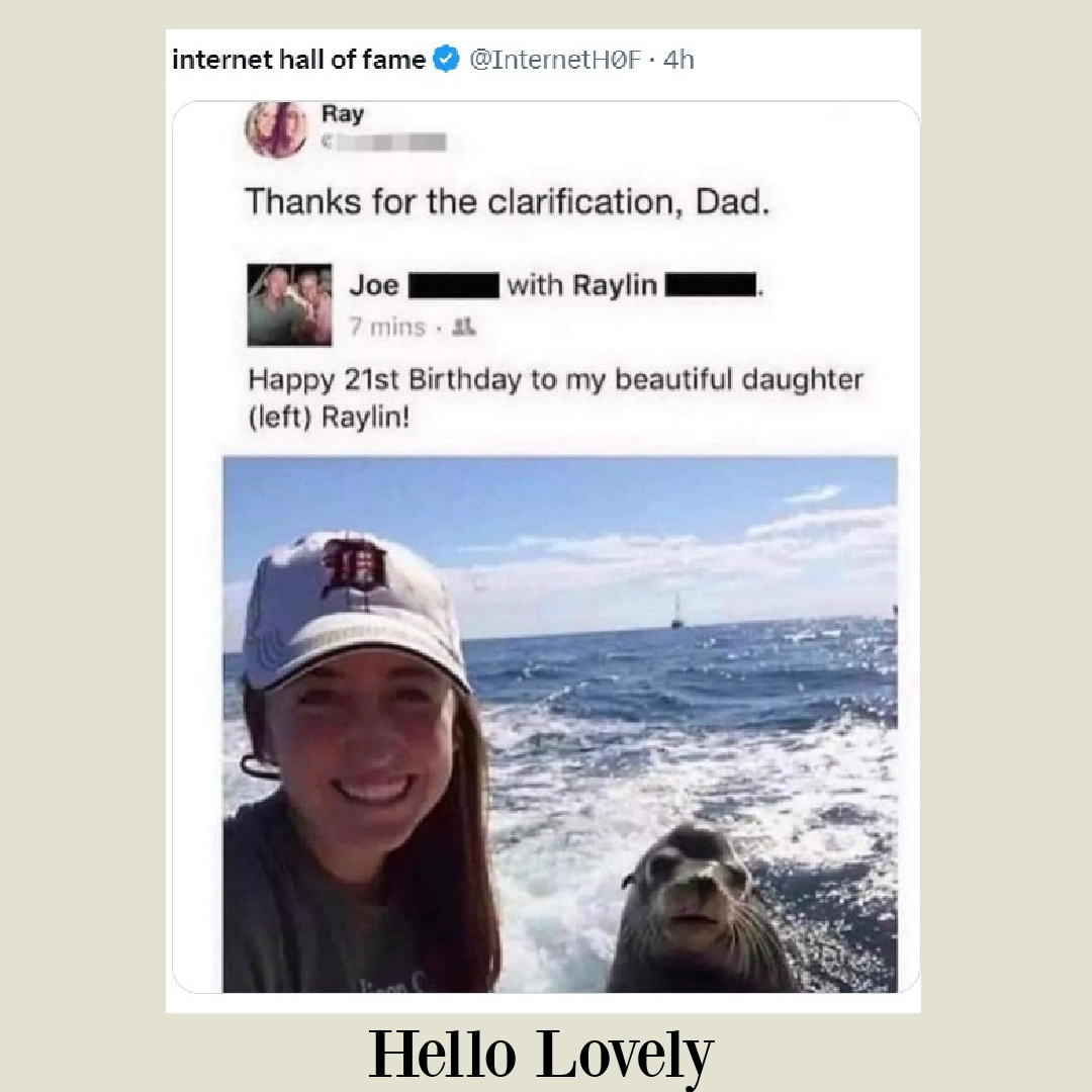 Funny tweet with girl and seal on Hello Lovely Studio. #funnytweets