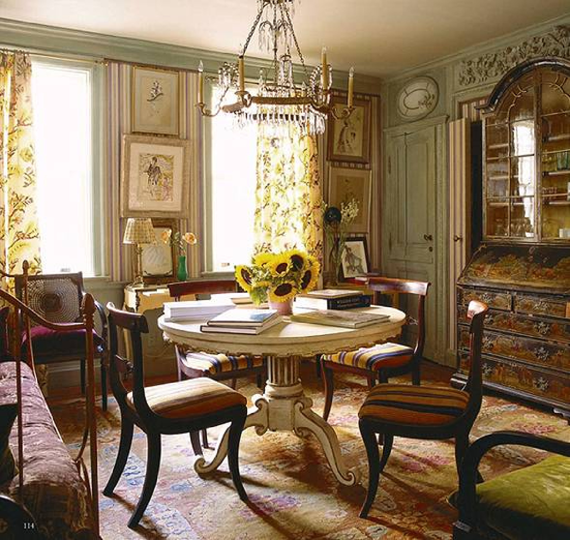 Hamish Bowles traditional dining room - Agencie Group. #europeancountry #traditionalstyle