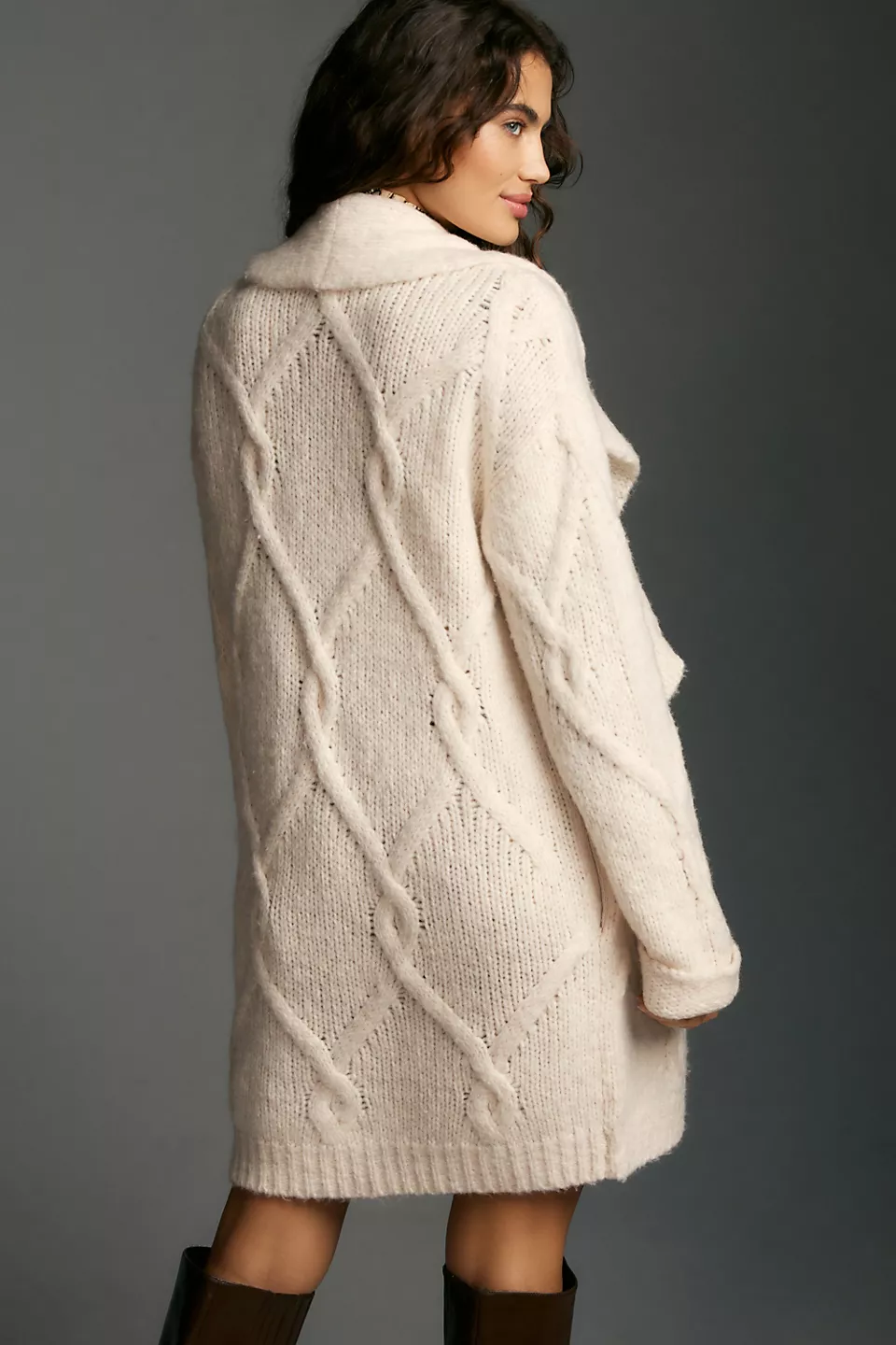 Hooded Cardigan Sweater in ivory, Anthropologie. #cardigansweaters #winterwhites 