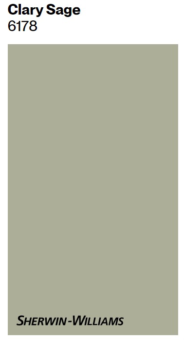 Sherwin Williams Clary Sage paint color swatch. #clarysage #sherwinwilliamsclarysage
