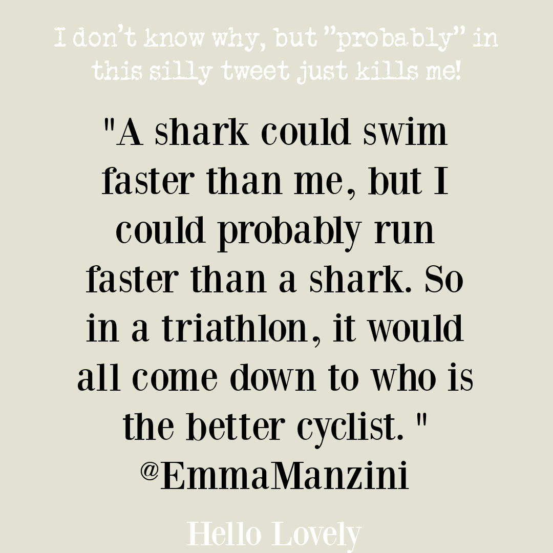 Funny tweet about a shark (@emmamanzini) on Hello Lovely Studio. #funnytweets