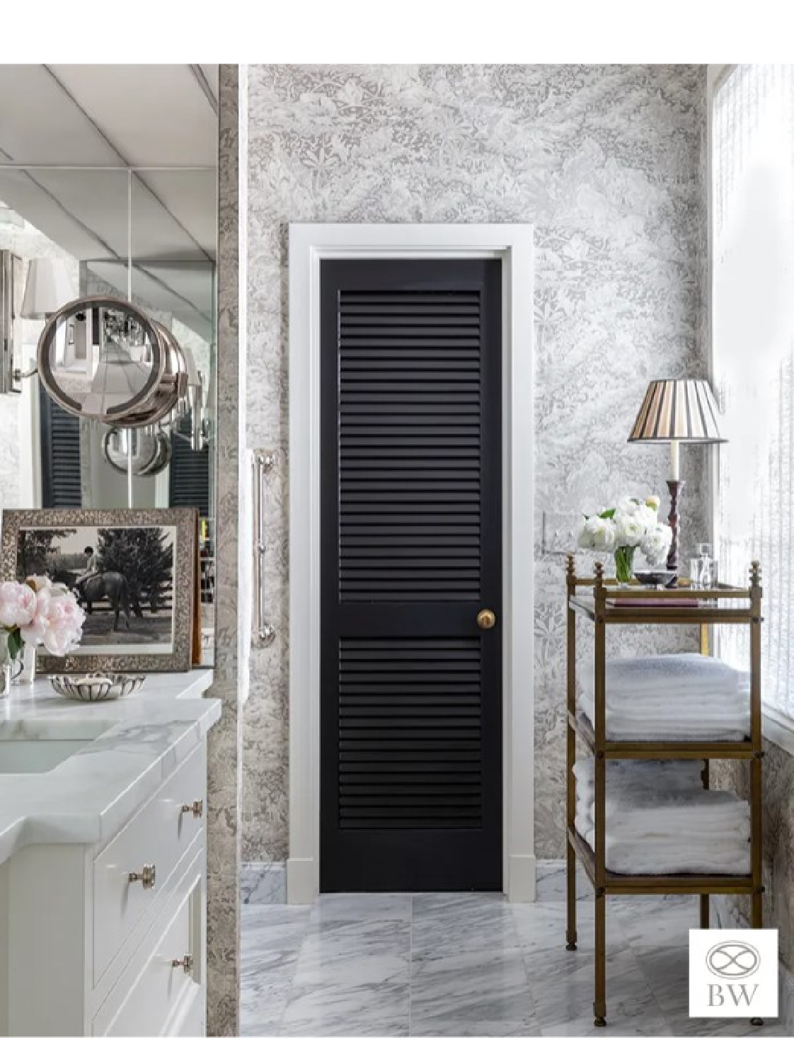 Beautiful bathroom design from Beth Webb's Muscogee project - photo by Lisa Romerein. #bethwebb #timelessinteriors