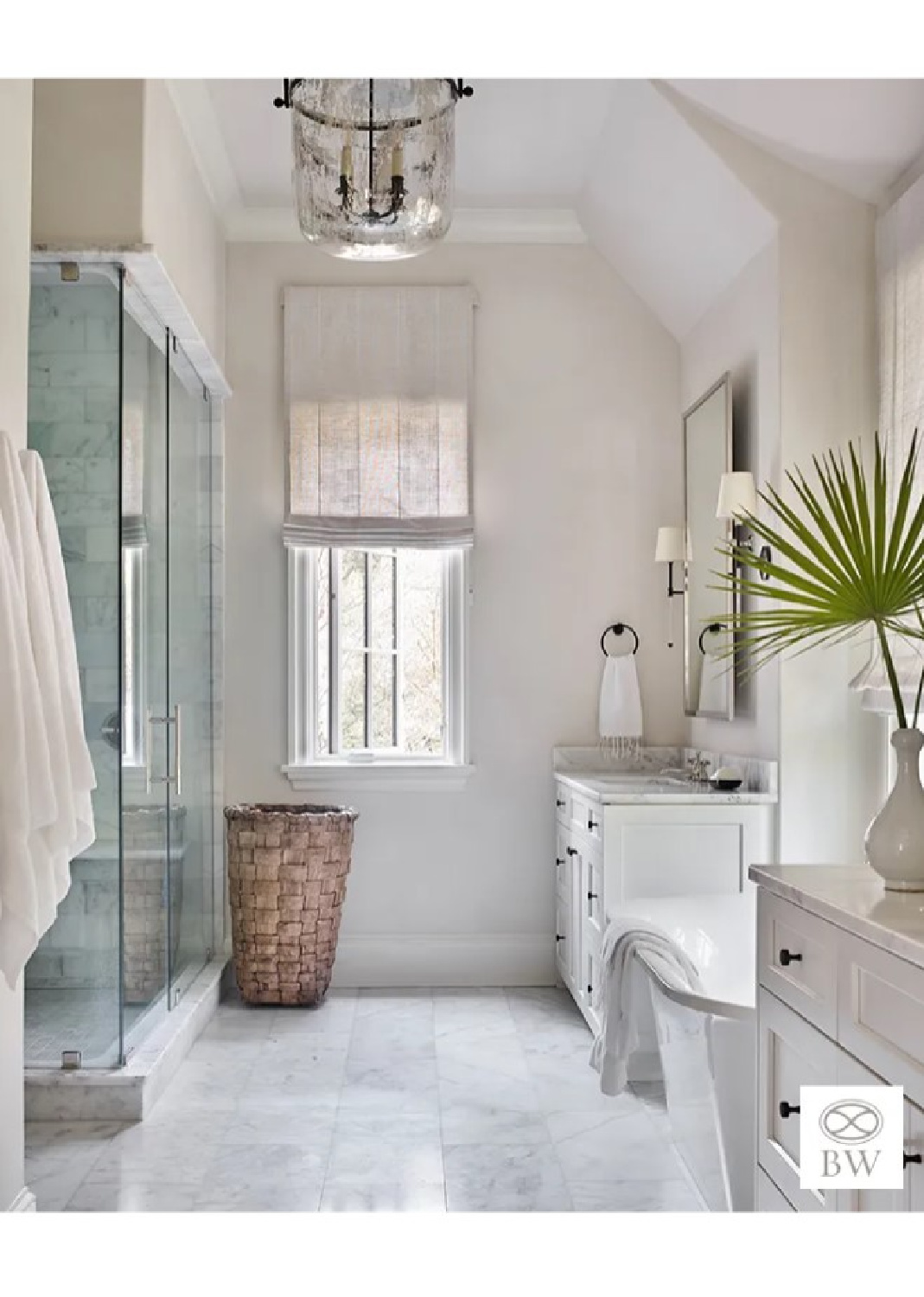 Beautiful bathroom design from Beth Webb's Sea Island project - photo by Emily Followill. #bethwebb #timelessinteriors