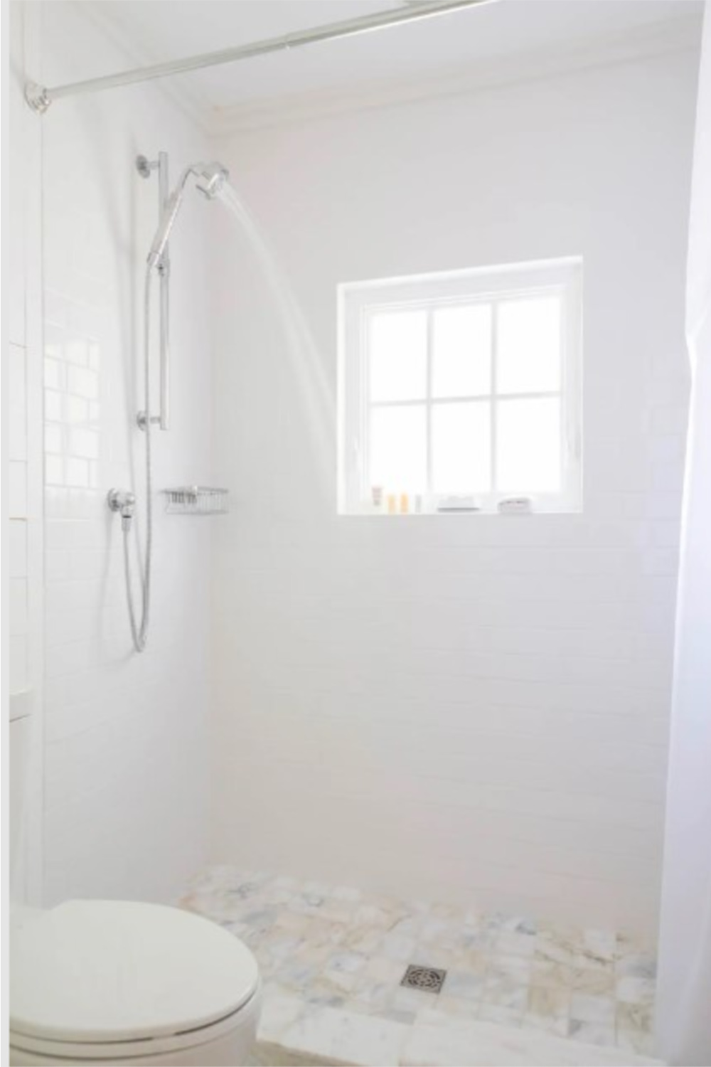 Detail of a custom shower in a tiny Southern cottage - Southern Living.