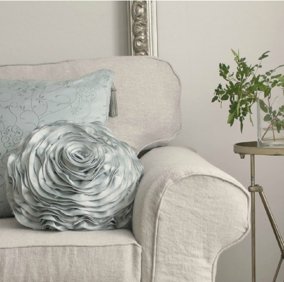 Bemz Belgian linen slipcover on Ikea Ektorp sofa - Hello Lovely Studio. #slipcoveredsofa
