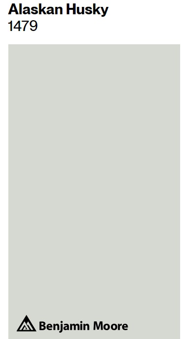 Benjamin Moore Alaskan Husky (gray) paint color swatch. #benjaminmoorealaskanhusky #bmalaskanhusky