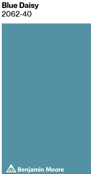 Benjamin Moore Blue Daisy paint color. #tealpaintcolors #benjaminmoorebluedaisy