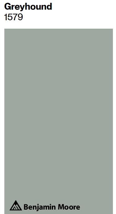 Benjamin Moore Greyhound paint color swatch. #benjaminmooregreyhound