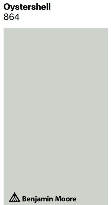 Oystershell (Benjamin Moore) paint color swatch. #benjaminmooreoystershell
