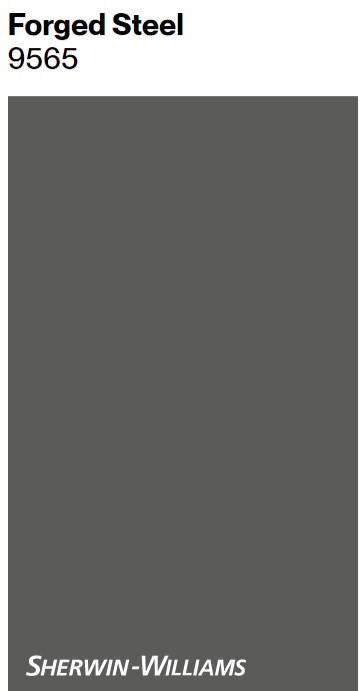 Sherwin Williams FORGED STEEL paint color swatch. #sherwinwilliamsforgedsteel #moodypaintcolors