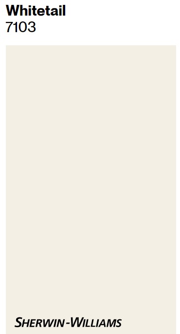 Sherwin Williams WHITETAIL paint color swatch. #sherwinwilliamswhitetail