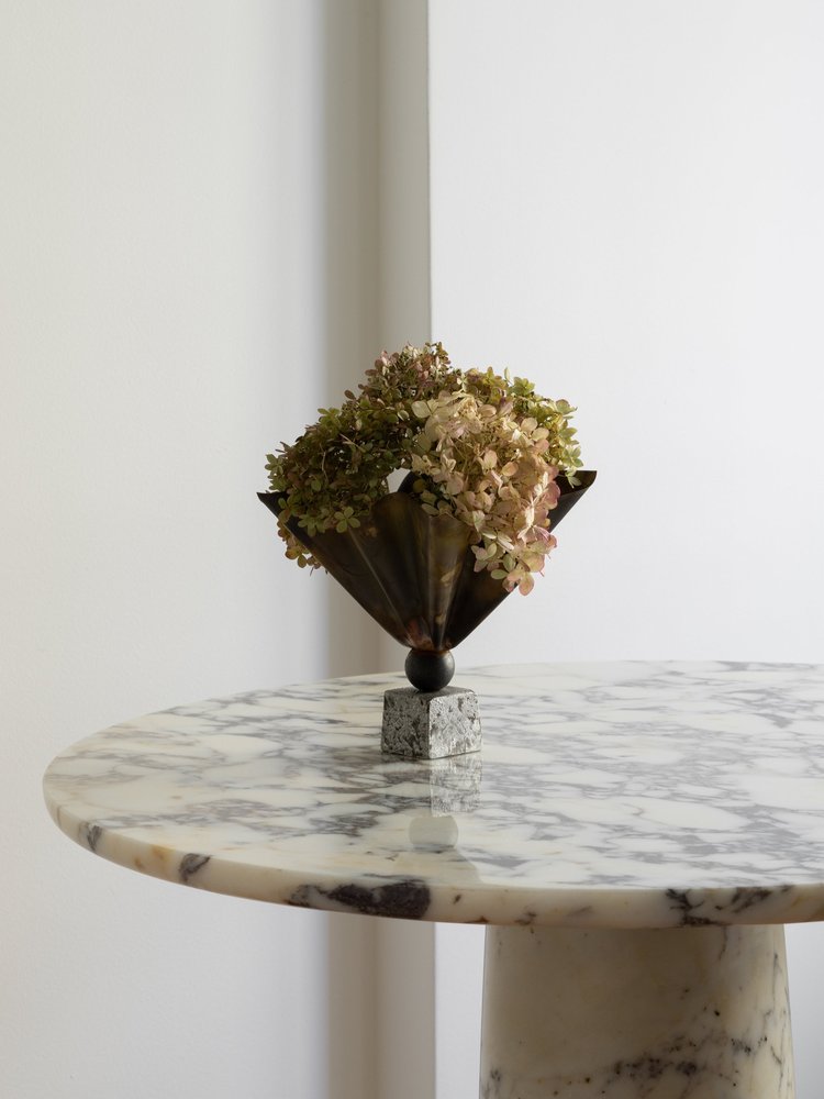 Bespoke marble table by Rebecca Goddard.