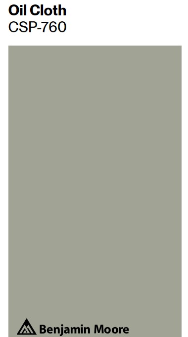 Benjamin Moore Oil Cloth paint color swatch. #benjaminmooreoilcloth