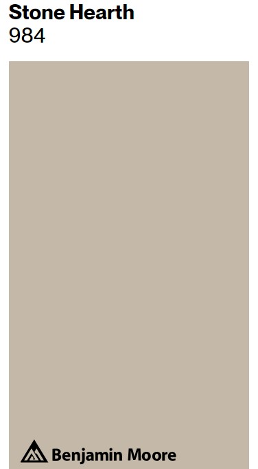 Benjamin Moore Stone Hearth paint color swatch. #benjaminmoorestonehearth