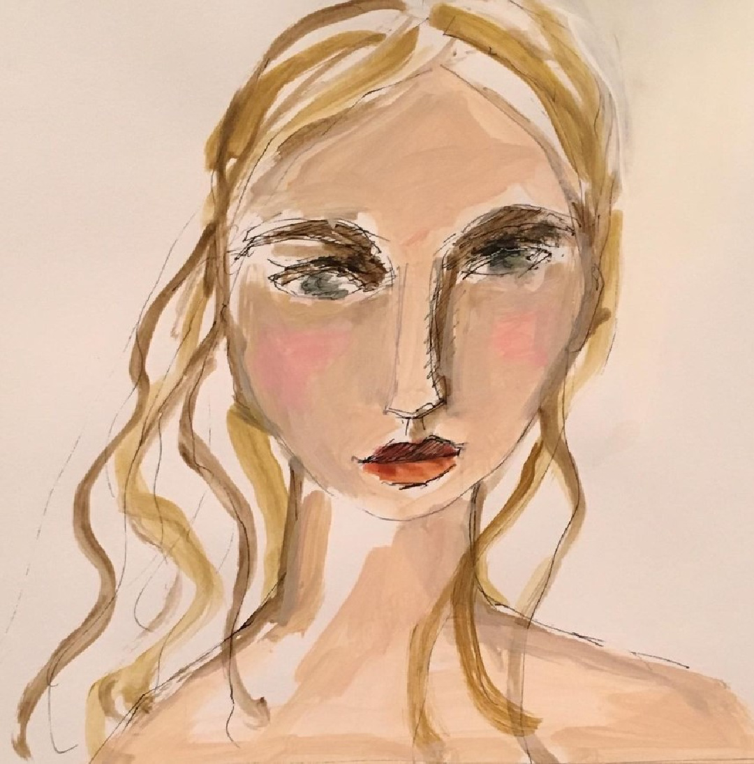 Holly Irwin fine art painting of blonde - Hello Lovely Studio.