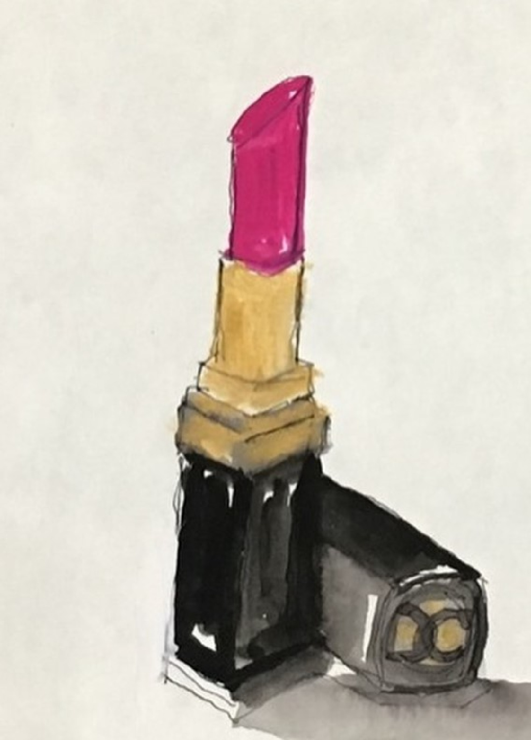 Holly Irwin fine art painting of Christian Dio lipstick - Hello Lovely Studio.