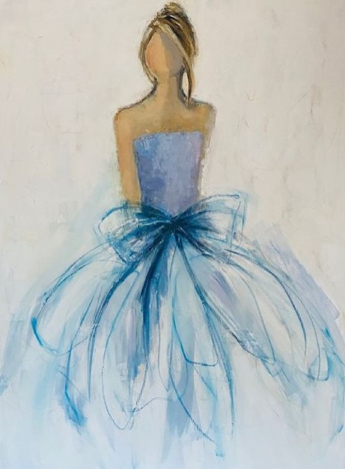 Holly Irwin fine art painting of woman in blue dress - Hello Lovely Studio.