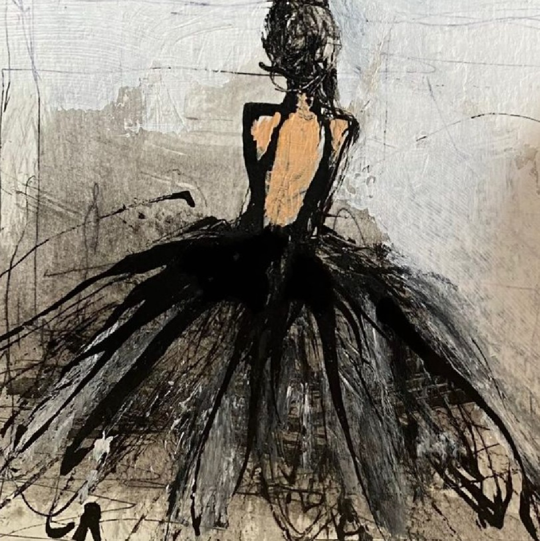 Holly Irwin fine art painting of ballerina on Hello Lovely Studio.