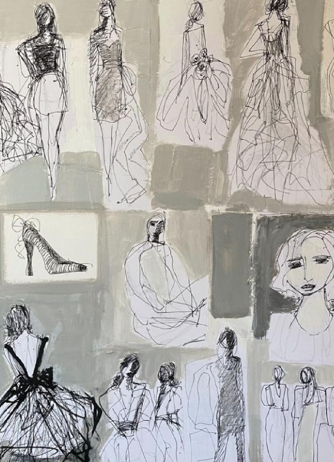 Collage of sketches by Holly Irwin on Hello Lovely Studio.