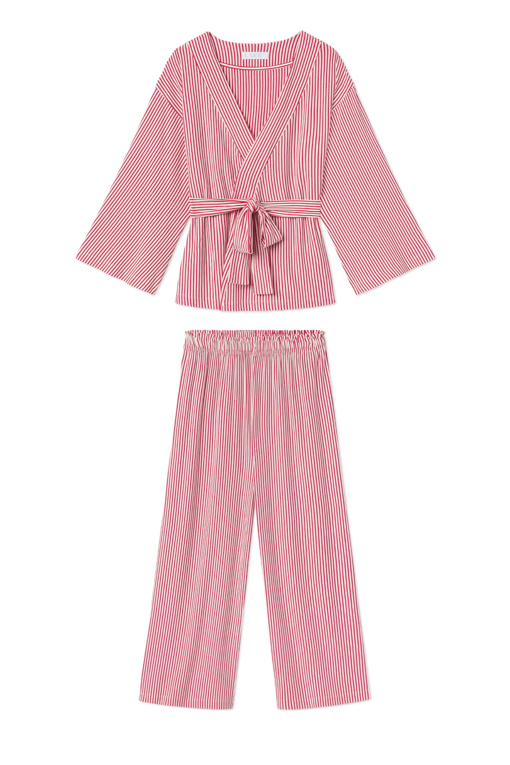 Kimono red stripe pajamas, Lake Pajamas.