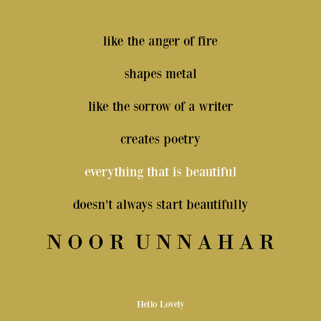 Noor Unnahar poetry quote about beauty on Hello Lovely Studio. #beautyquotes #strugglequotes