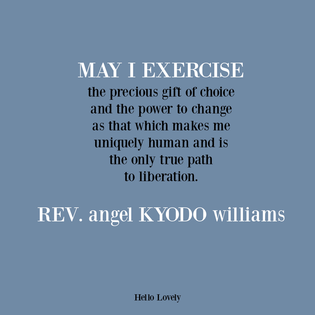 Rev. angel Kyodo williams quote about liberation on Hello Lovely Studio.
