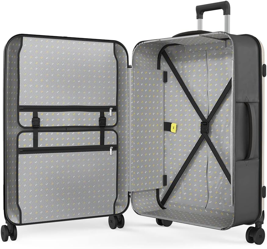 Rollink 22" Collapsible Carry-on Suitcase in warm grey is perfectly lightweight for travel and easily stores under the bed at just 5" thick. Perfectly sized! #carryons #collapsibleluggage #smarttravelideas