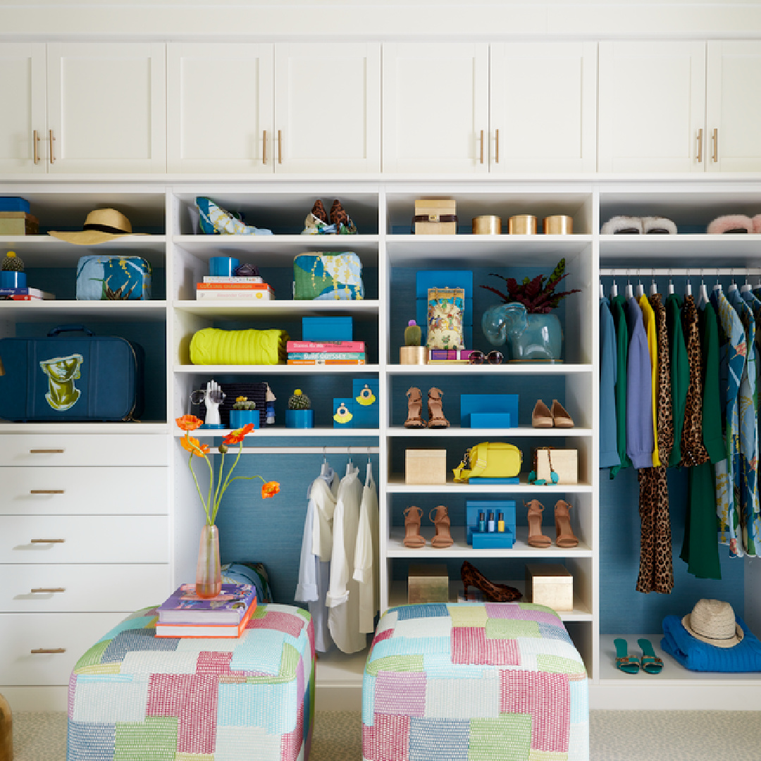 Walk-in closet dressing room designed by Betsy Wentz and Tom Kirchhoff for Kips Bay Showhouse 2020.