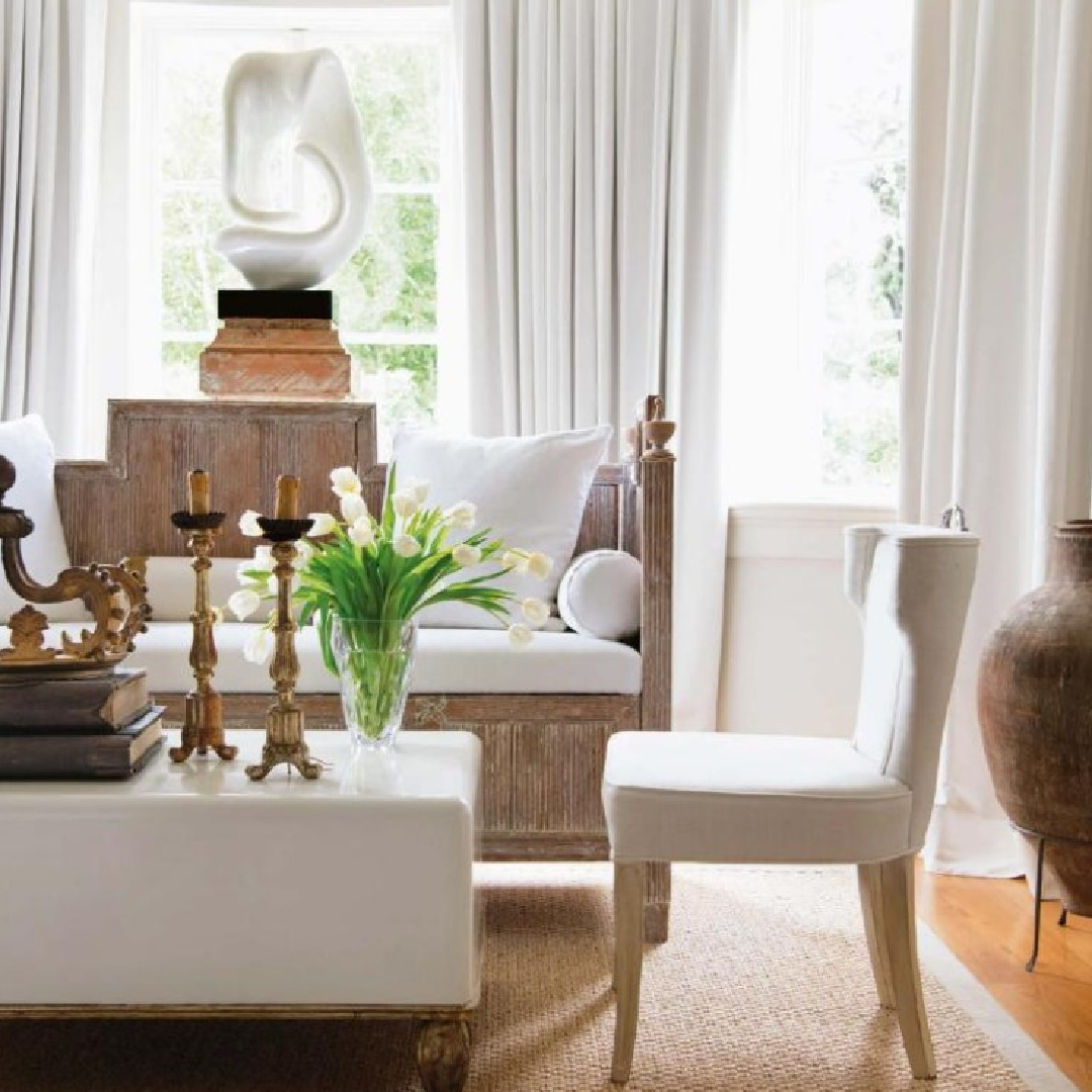 Tara Shaw design with antiques in a soulful arrangement for modern living. #tarashaw #livingwithantiques