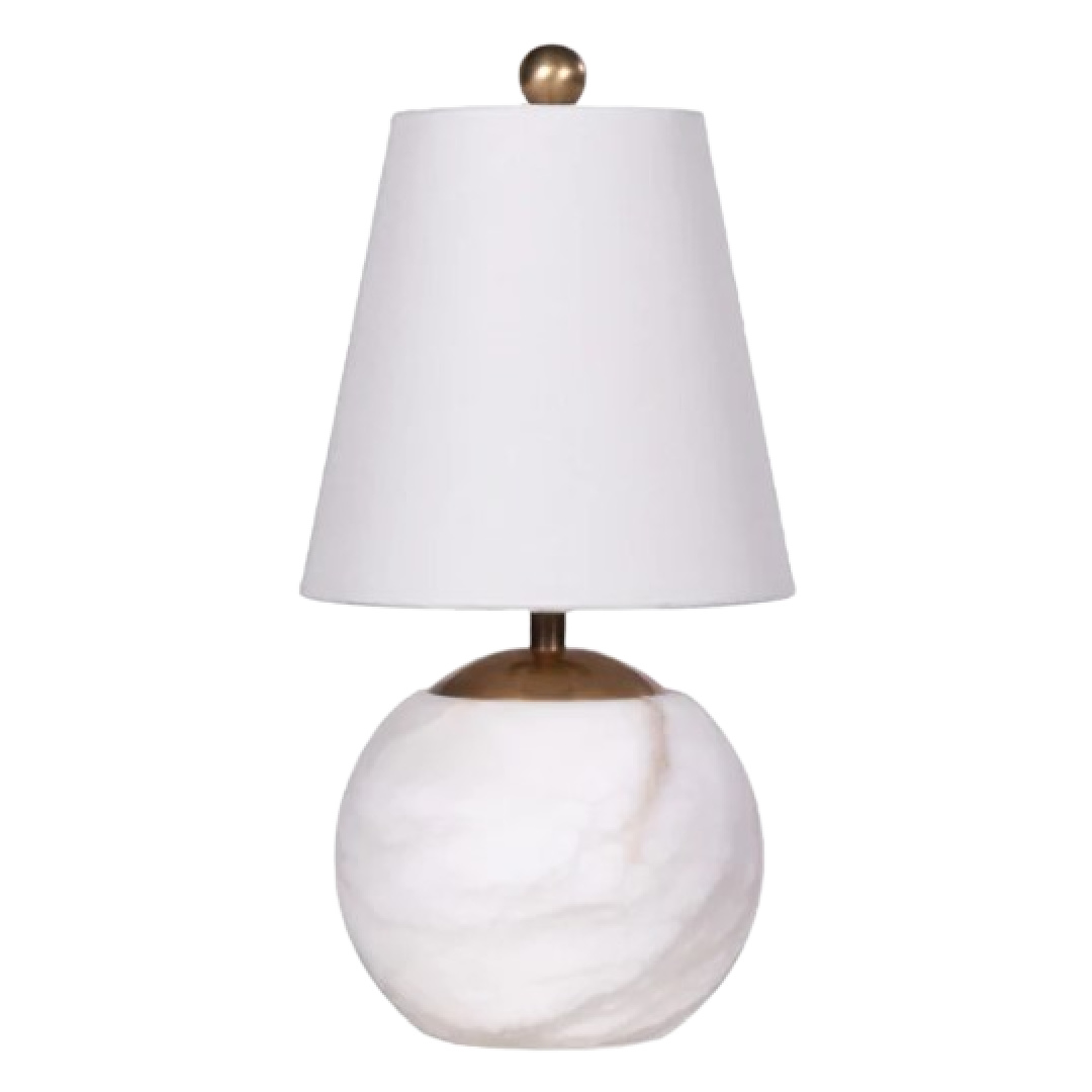 Alice Lane Home PENNY ALABASTER table lamp. #marblelamps #nightstandlamps