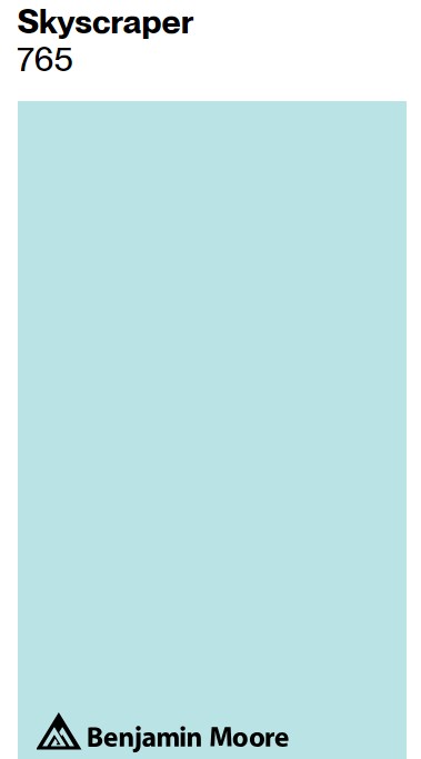 Benjamin Moore Skyscraper blue paint color swatch. #benjaminmooreskyscraper