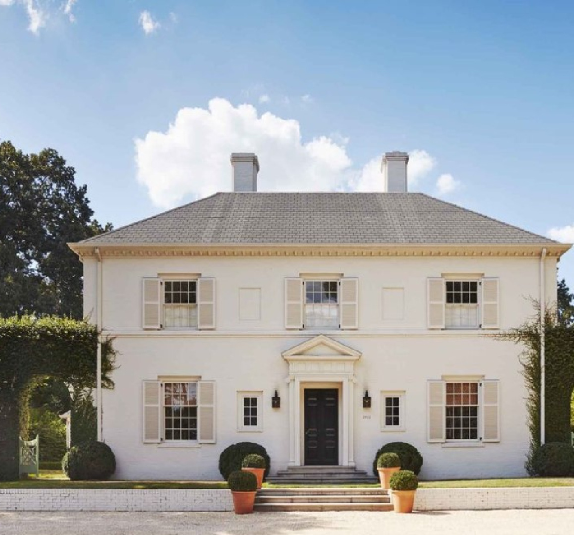 White Georgian exterior by James Carter and Caroline Gidiere - Veranda.