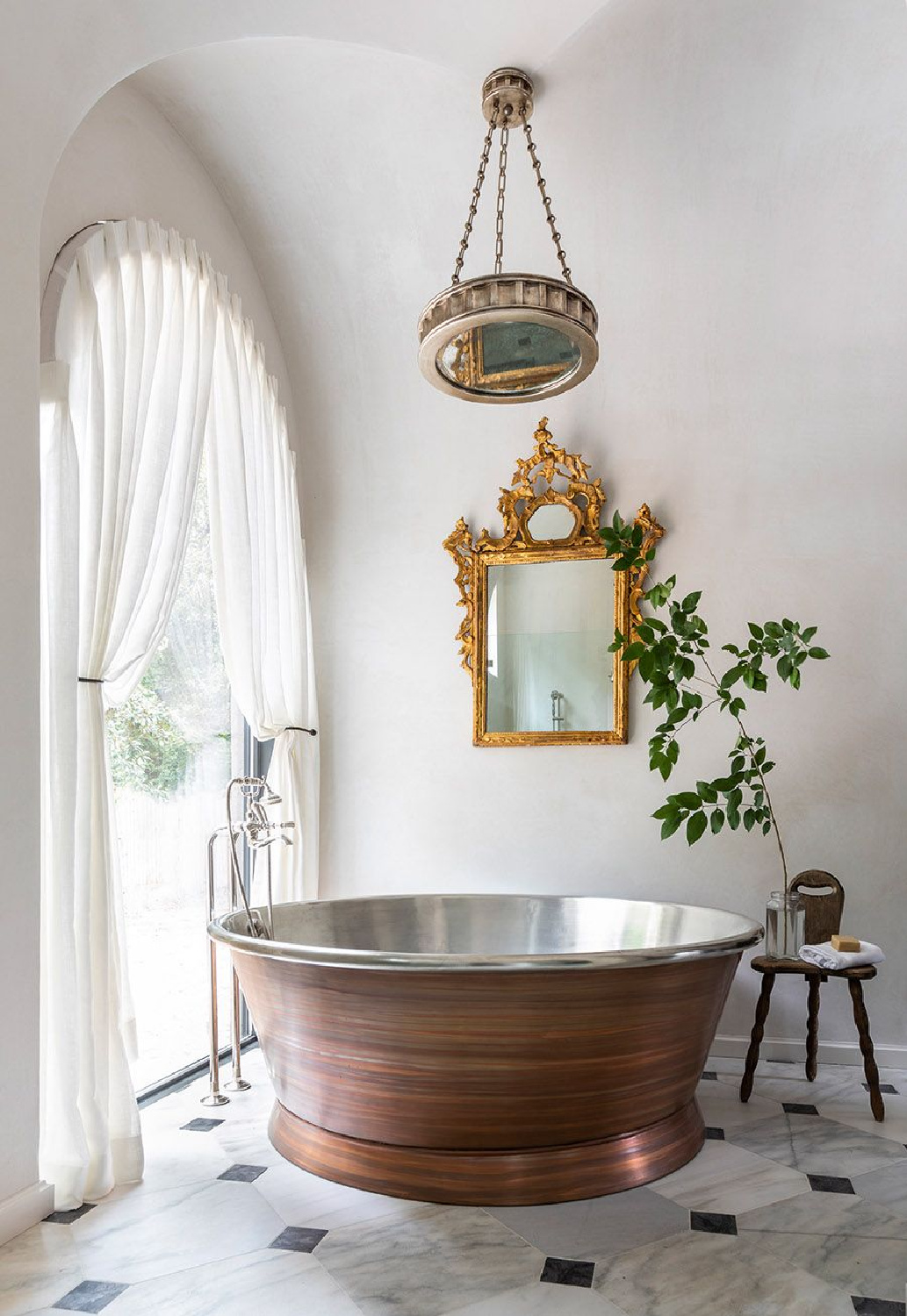 Timeless bath design in Marie Flanigan's THE BEAUTY OF HOME: Redefining Traditional Interiors (Gibbs Smith, 2020)