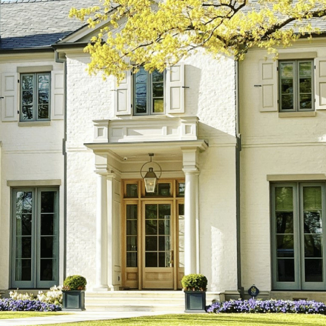 Lovely timeless white house exterior - My Design Chic. #facadelovers