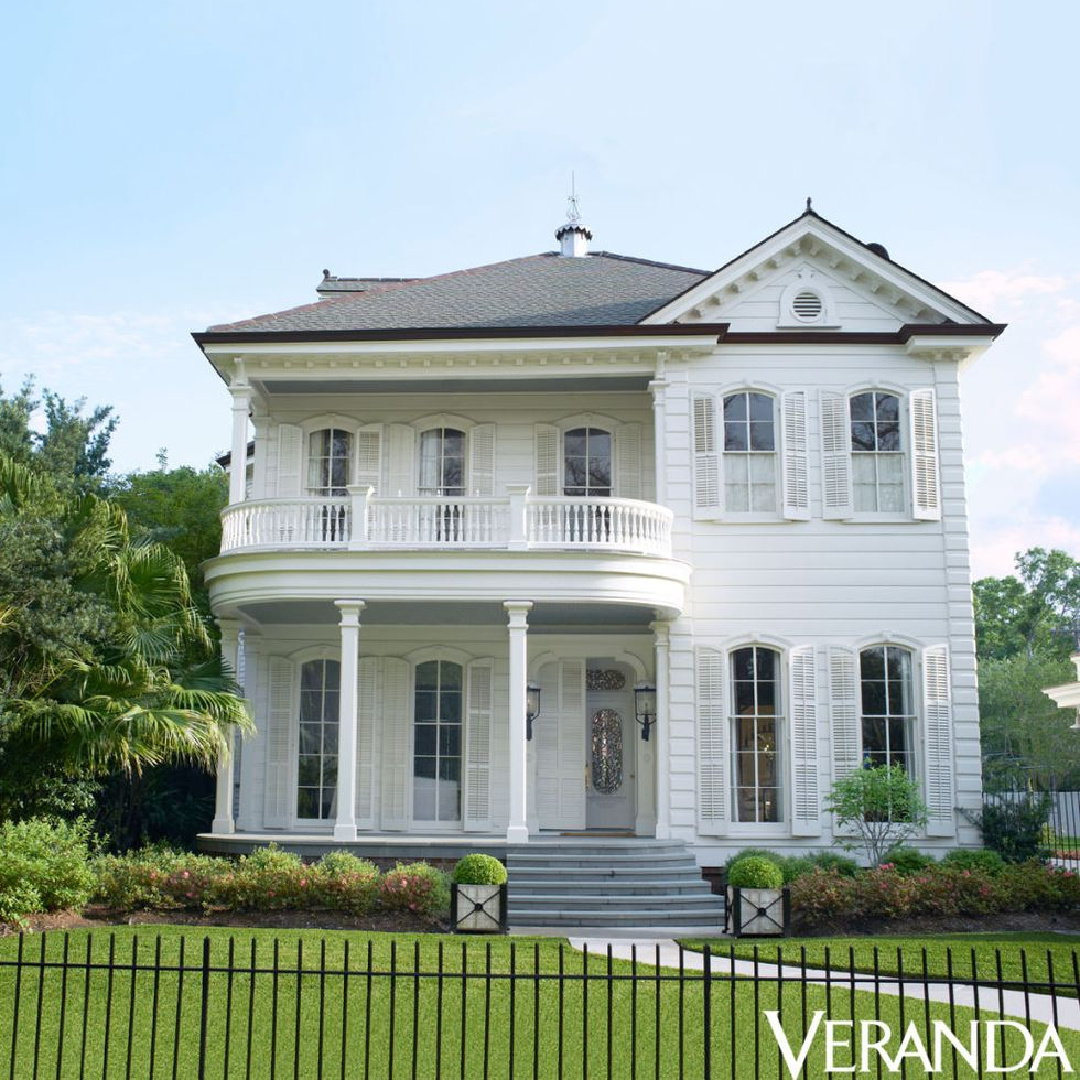 1884 New Orleans house exterior with architecture by William Sonner - Veranda. #whitehouseexteriors