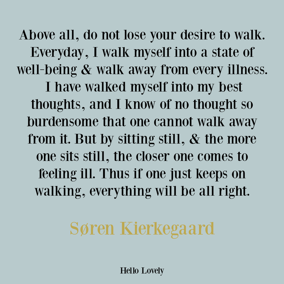 Soren Kierkegaard quote about walking on Hello Lovely Studio. #strugglequotes #kierkegaardquotes