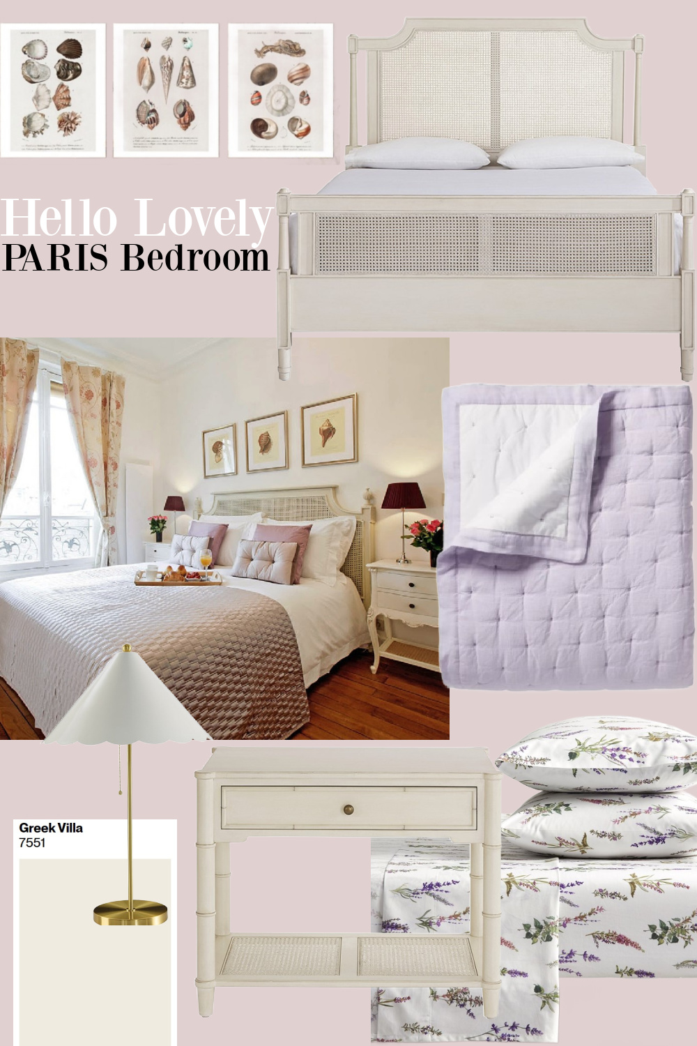 Hello Lovely PARIS BEDROOM: Get the Look from Hello Lovely Studio. #romanticbedroom #shopthelook #parisbedroom