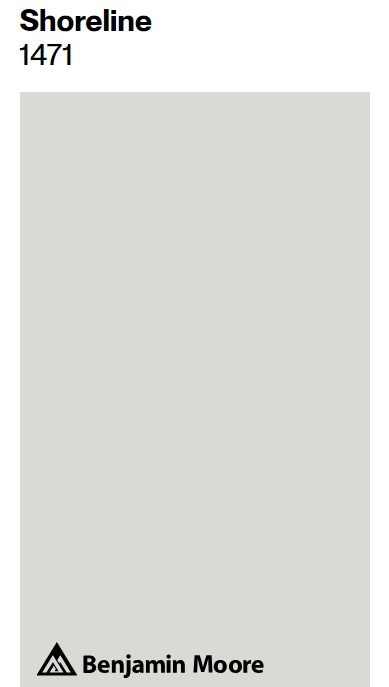 Benjamin Moore SHORELINE paint color swatch. #benjaminmooreshoreline