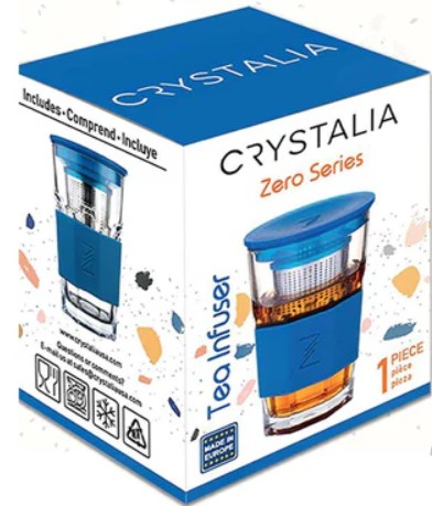 Crystalia Zero Tea Infuser Glass Mug Box from Sabavi Home.