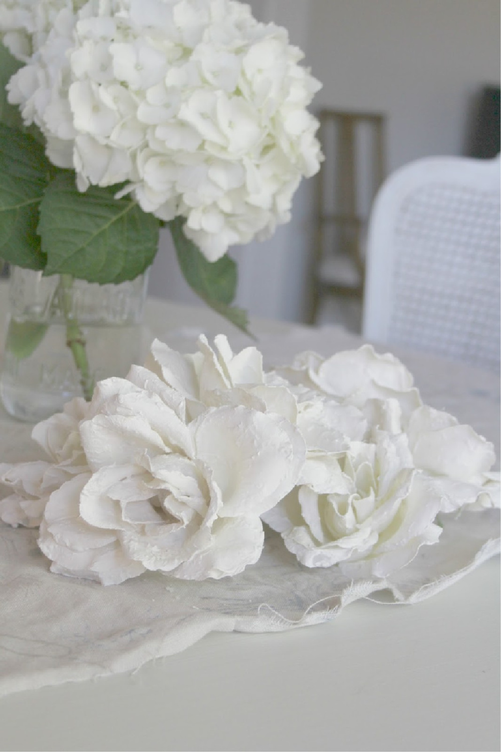 Hello Lovely's plaster white roses.